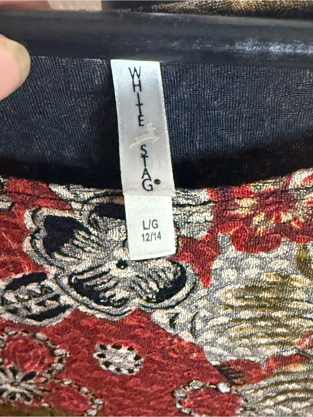 White Stag Patchwork Floral Tank Top in Red, Olive & Cream - Picture 4 of 7